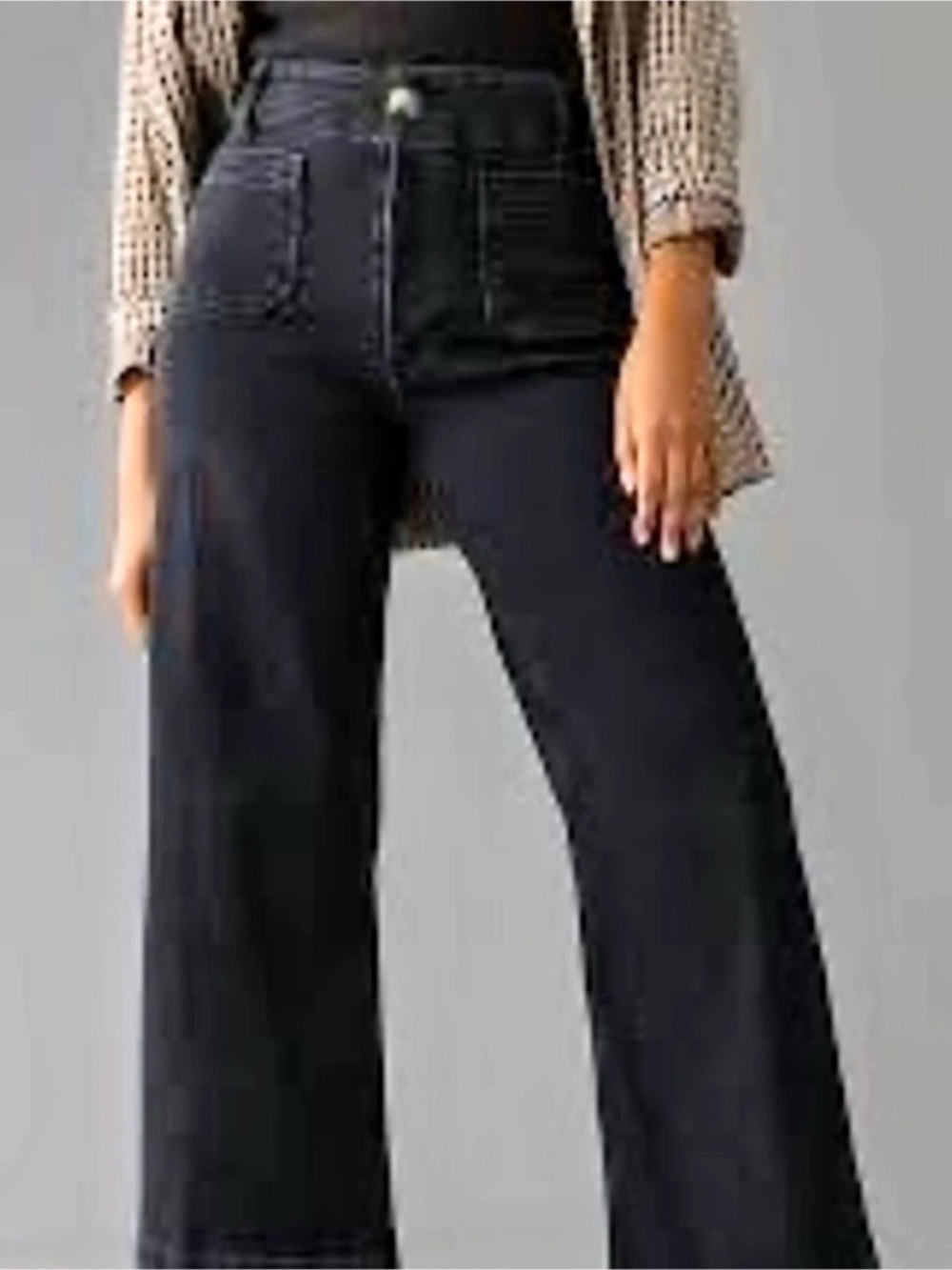 Anthropologie Maeve colette high rise wide leg cropped black jean